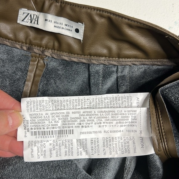 NWT Zara High Rise Faux Leather Straight Leg Francoise Pants size XS - Picture 8 of 10